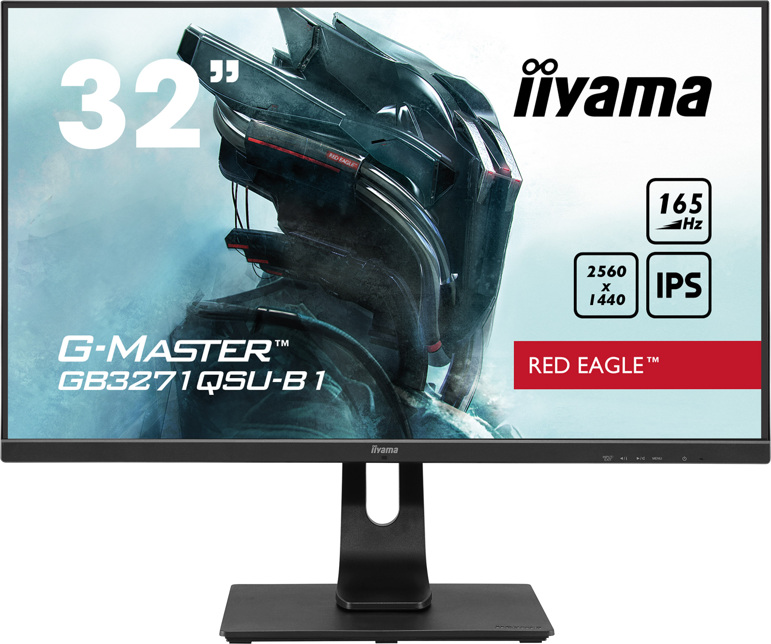 32-calowy monitor iiyama G-Master. Ekran prezentuje futurystyczny design i specyfikacje: 165 Hz, IPS, 2560x1440 i Red Eagle.