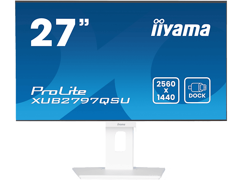 IIYAMA iiyama ProLite XUB2797QSU-W2 68,6cm 27" IPS LED-Monitor WQHD 100Hz HDMI DP USB3.2 Höhenverstellung Pivot Adaptive Sync weiß 27 Zoll QHD Business Monitor 1 ms Reaktionszeit 100 Hz Image
