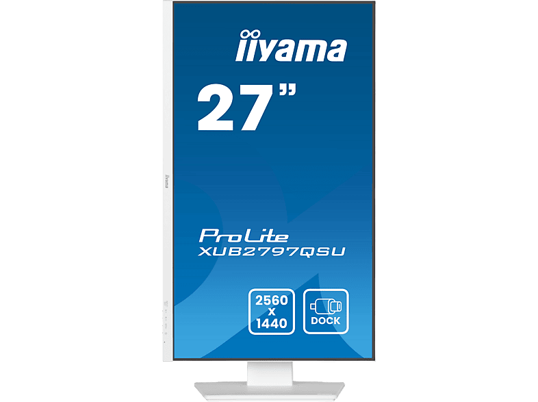 Thumbnail - IIYAMA iiyama ProLite XUB2797QSU-W2 68,6cm 27" IPS LED-Monitor WQHD 100Hz HDMI DP USB3.2 Höhenverstellung Pivot Adaptive...