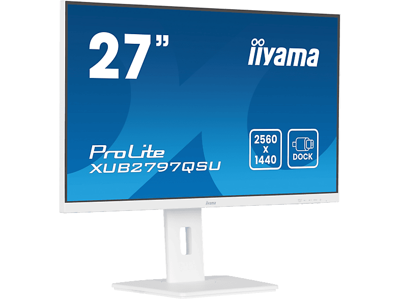 Thumbnail - IIYAMA iiyama ProLite XUB2797QSU-W2 68,6cm 27" IPS LED-Monitor WQHD 100Hz HDMI DP USB3.2 Höhenverstellung Pivot Adaptive...
