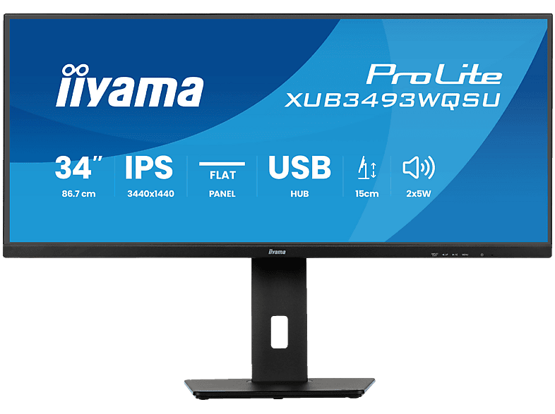 IIYAMA XUB3493WQSU-B6 34 Zoll 2K UltraWide QHD Monitor (1 ms Reaktionszeit, 120 Hz)