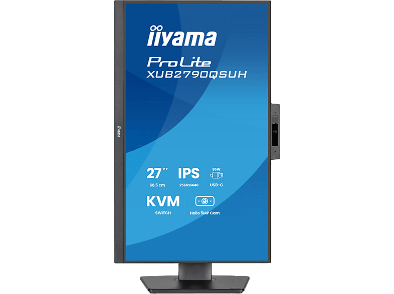 Thumbnail - IIYAMA iiyama ProLite XUB2790QSUH-B2 68,5cm 27" IPS LED-Monitor QHD 100Hz HDMI DP USB3.2 USB-C 65W KVM Höhenverstellung ...
