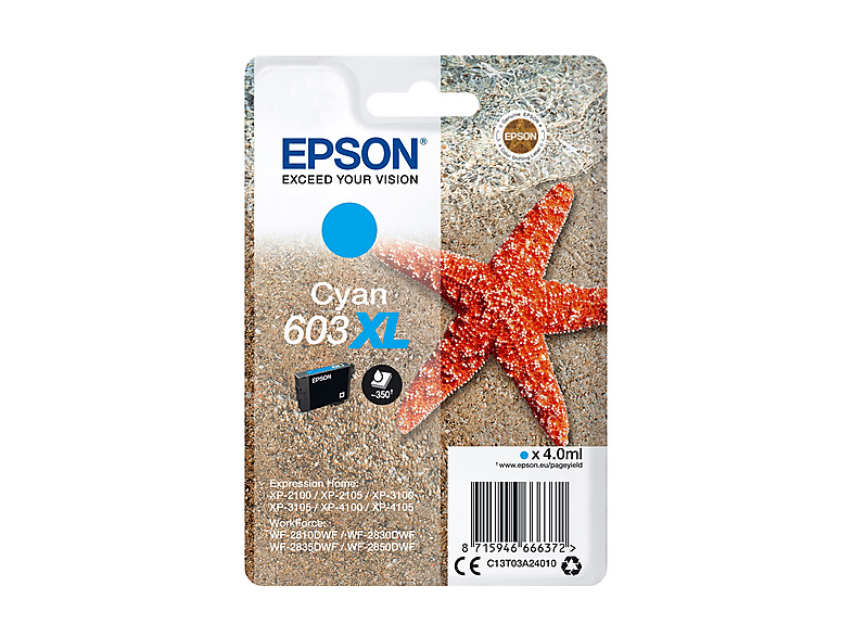 Epson 603XL Cartuccia Ink Ciano STELLA MARINA - C13T03A24020