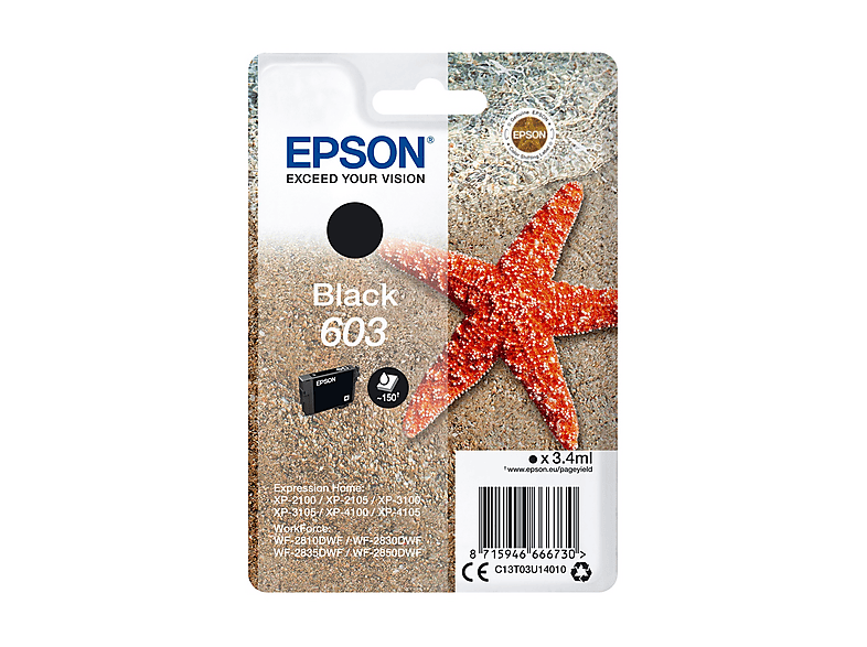 Epson 603 STELLA MARINA Cartuccia Nero - C13T03U14020