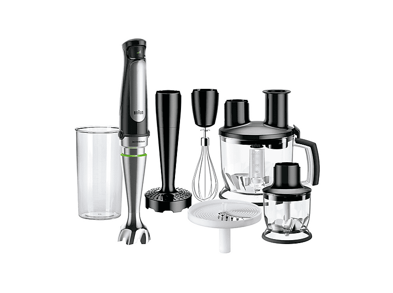 Frullatore ad immersione BRAUN MultiQuick 7X MQ7087X, con Tritatutto, 1000W, Bianco