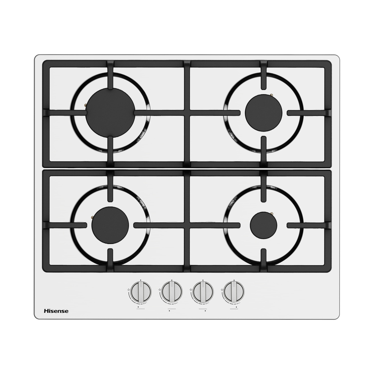 Hisense Gm643Xhfci Piano Cottura Gas, 4 zone di cottura, dimensioni: L 60 cm, P 52 piano in Acciaio, Acciaio Inox