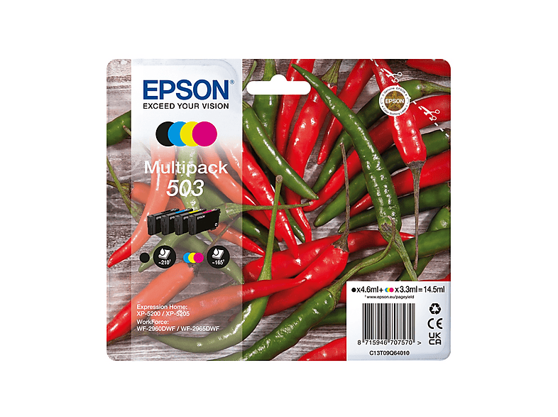 Multipack 4 cartucce EPSON Peperoncino 503 Nero, Giallo, Ciano, Magenta