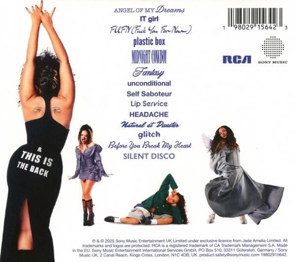 CD-Cover mit mehreren Bildern einer Frau in verschiedenen Posen. Text enthält Songtitel und Copyright-Informationen.