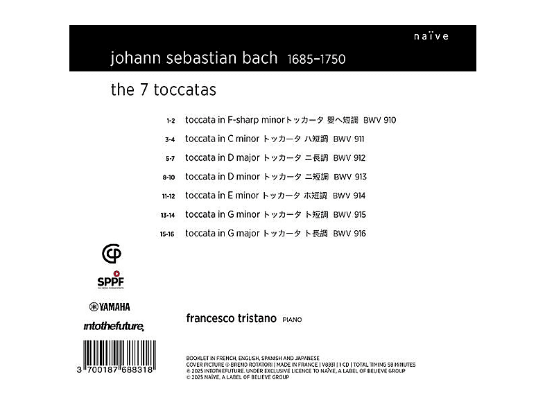 Thumbnail - Francesco Tristano - Bach The Seven Toccatas (CD)