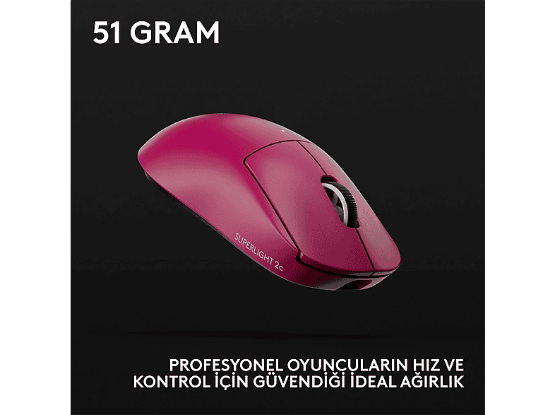 LOGITECH Gprox Superlight 2C Kablosuz Oyuncu Mouse Pembe 910