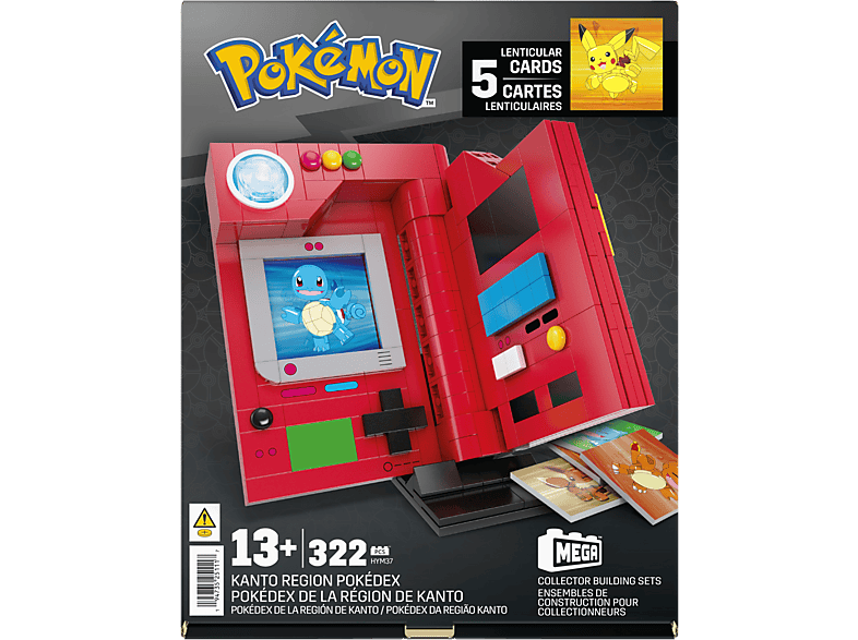 MEGA HYM37 Pokémon Kanto Pokédex Bausatz, Mehrfarbig