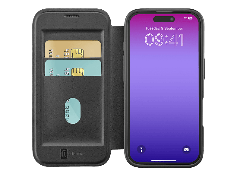 Thumbnail - CELLULAR LINE Daily Mag, Bookcover, Apple, iPhone 17 Pro, Schwarz