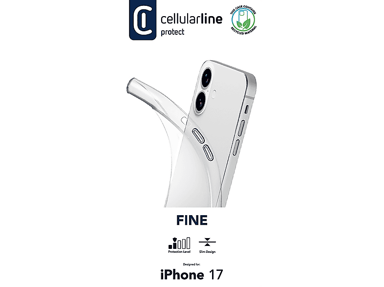 CELLULAR LINE Fine, Backcover, Apple, iPhone 17, Transparent