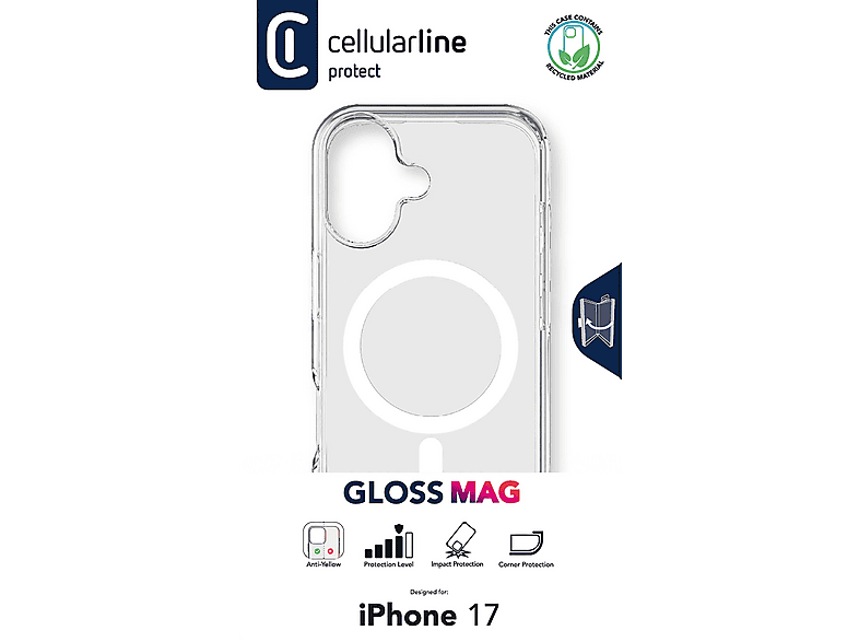 Thumbnail - CELLULAR LINE Gloss Mag, Backcover, Apple, iPhone 17, Transparent