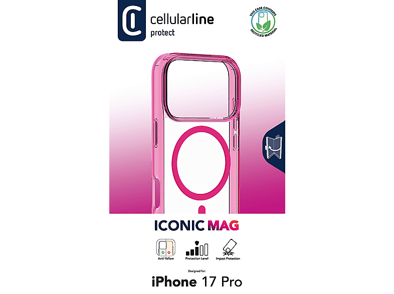 Thumbnail - CELLULAR LINE Iconic Mag, Backcover, Apple, iPhone 17 Pro, Rosa