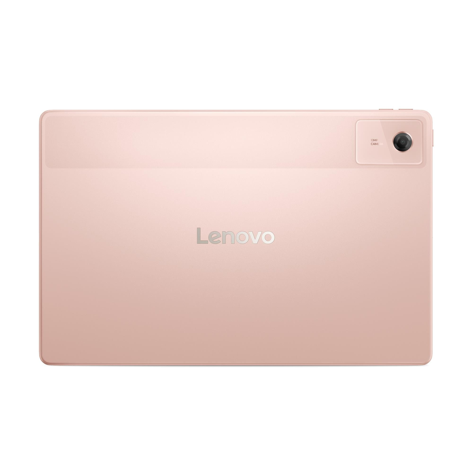 Ein roségoldenes Lenovo-Tablet. Die Kamera befindet sich oben rechts. Das Lenovo-Logo ist in der Mitte.