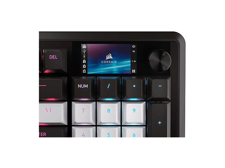 CORSAIR VANGUARD 96, Gaming Tastatur, Mechanisch, kabelgebunden, Schwarz, Weiß