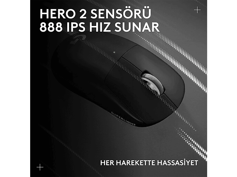 LOGITECH Gprox Superlight 2C Kablosuz Oyuncu Mouse Siyah 910