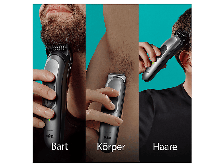 Thumbnail - BRAUN MGK 7440 ALL-IN-ONE STYLE KIT BF25 Series 7, Multigroomer, Schwarz/Grau