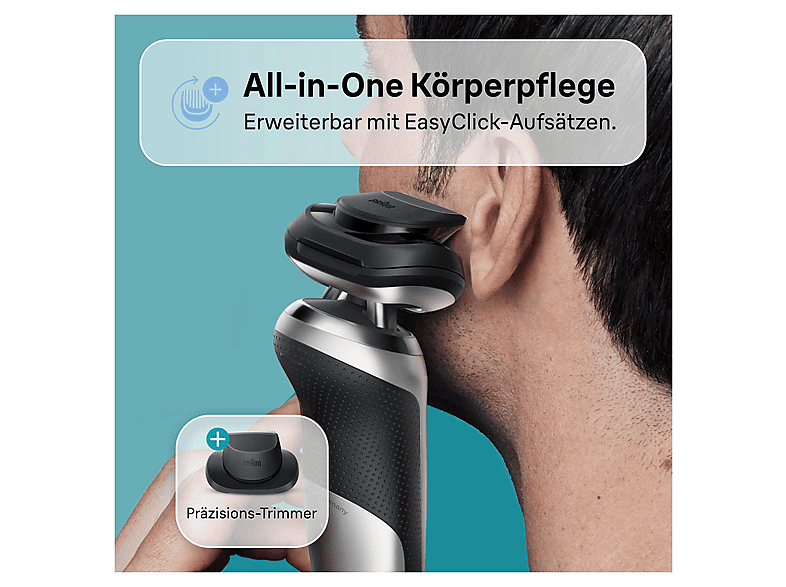 Thumbnail - BRAUN 71-S7200cc Herrenrasierer Series 7 Silberfarben (360° Flex System)