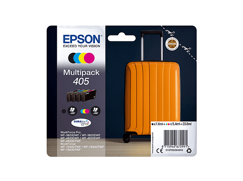 Multipack 4 cartucce EPSON Valigia 405 Nero, Giallo, Ciano, Magenta
