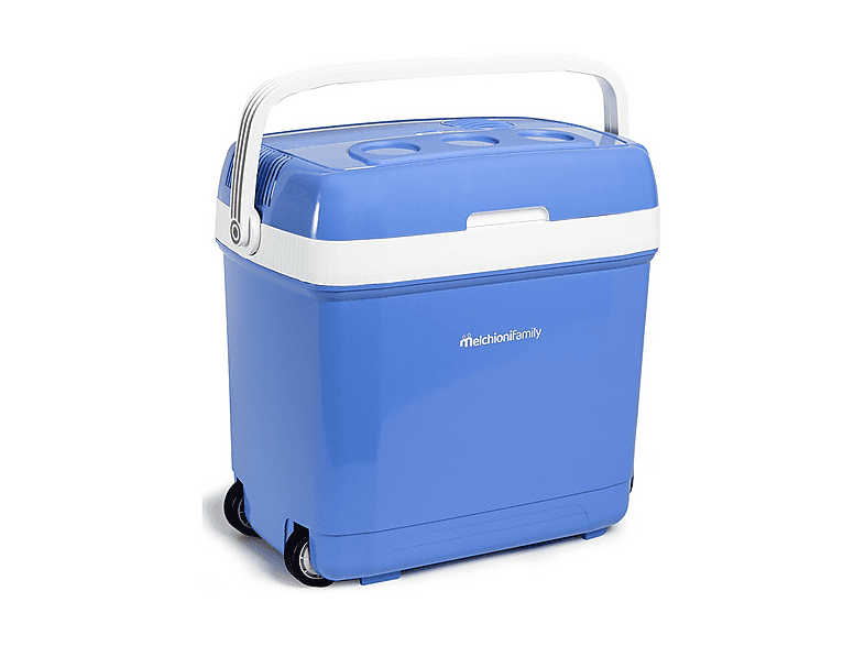 FRIGORIFERO PORTATILE MELCHIONI FAMILY CONSERVO 30, Capacità netta totale 27 l, Rumorosità: 50 dB(A), Dimensioni: L 45,8 cm A 48 P 31,5 cm, Azzurro, Classe F