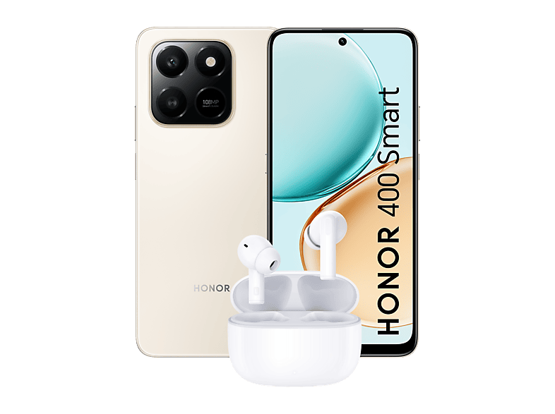 Honor 400 Smart, Desert Gold, 256GB, 8GB RAM, 6.77 TFT LCD, Qualcomm® Snapdragon® 685 (6nm), 6500mAh, Incluye Earbuds