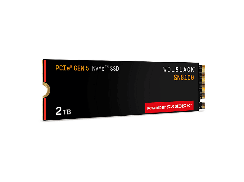WD_BLACK™ SN8100 NVMe™ POWERED BY SANDISK, Lesen 14.900 MB/s, Schreiben 14.000 MB/s Festplatte, 2 TB SSD M.2 via PCIe, intern