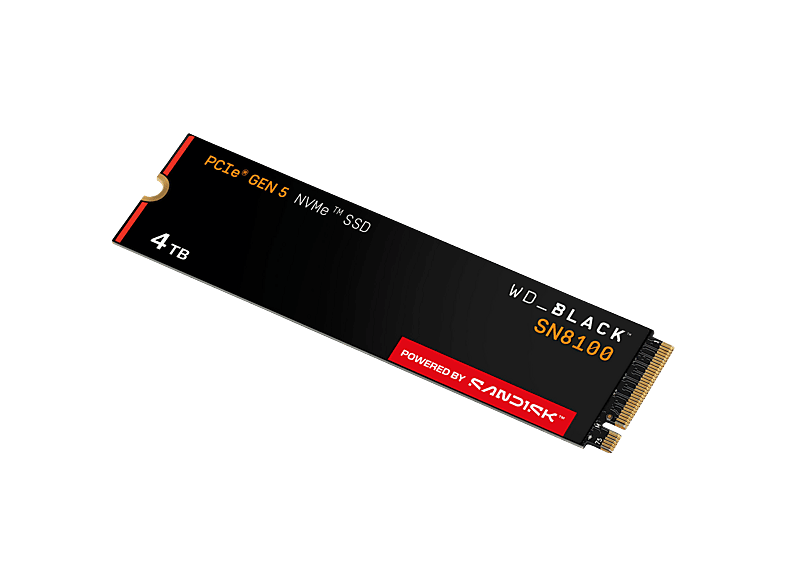 WD_BLACK™ SN8100 NVMe™ POWERED BY SANDISK, Lesen 14.900 MB/s, Schreiben 14.000 MB/s Festplatte, 4 TB SSD M.2 via PCIe, intern