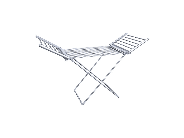 Stendino elettrico riscaldato Melchioni Family Bahamas, Stendibiancheria Pieghevole,230 W, 18 barre Riscaldanti, Bianco