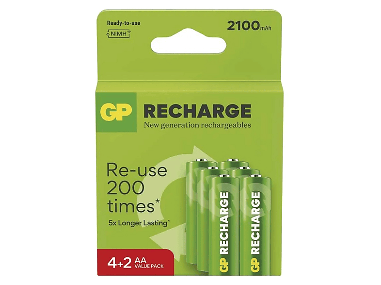 Akumulator GP Recharge AA 2100mAh 6szt. Zielony