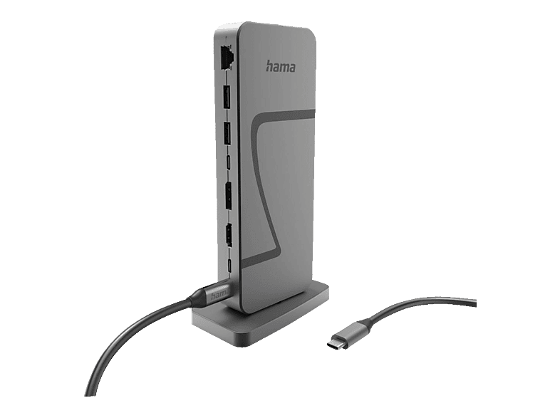HAMA USB4 "Connect2Office Speed", USB-C, PD, 40 Gbit/s, 10 Ports Docking Station, Grau