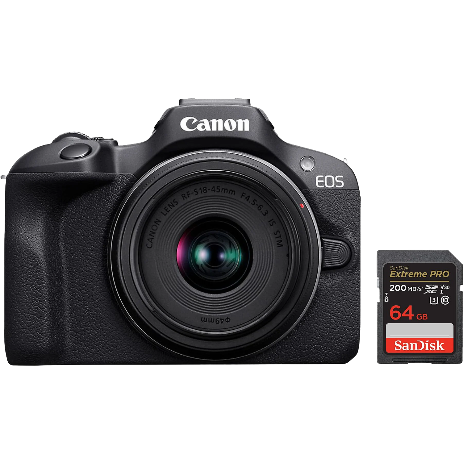 Canon Eos R100 + Rf-s 18-45mm 64 Gb Sd Kaart Hybride Camera