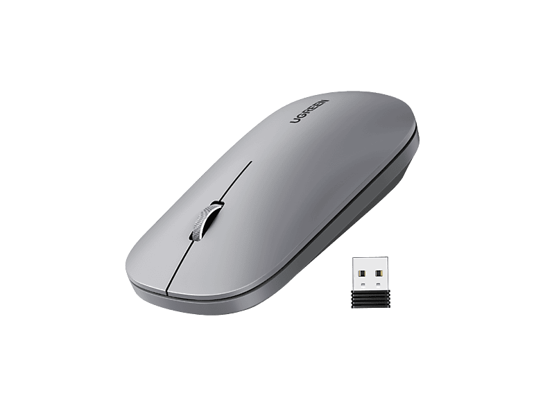 UGREEN 2.4Ghz USB Bağlantısı, 4000 Dpi, Sessiz Tuşlu Kablosuz Optik Mouse, Gri, 90373