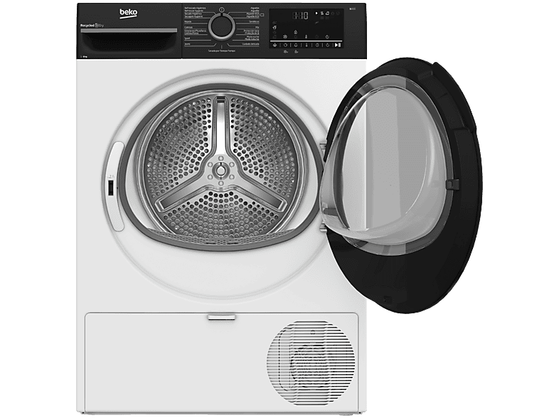 Secadora bomba de calor - Beko BM 3T48249 W, 8 kg, Motor Pro Smart, Aqua Wave, Filtro Fusión, 15 Programas, Blanco