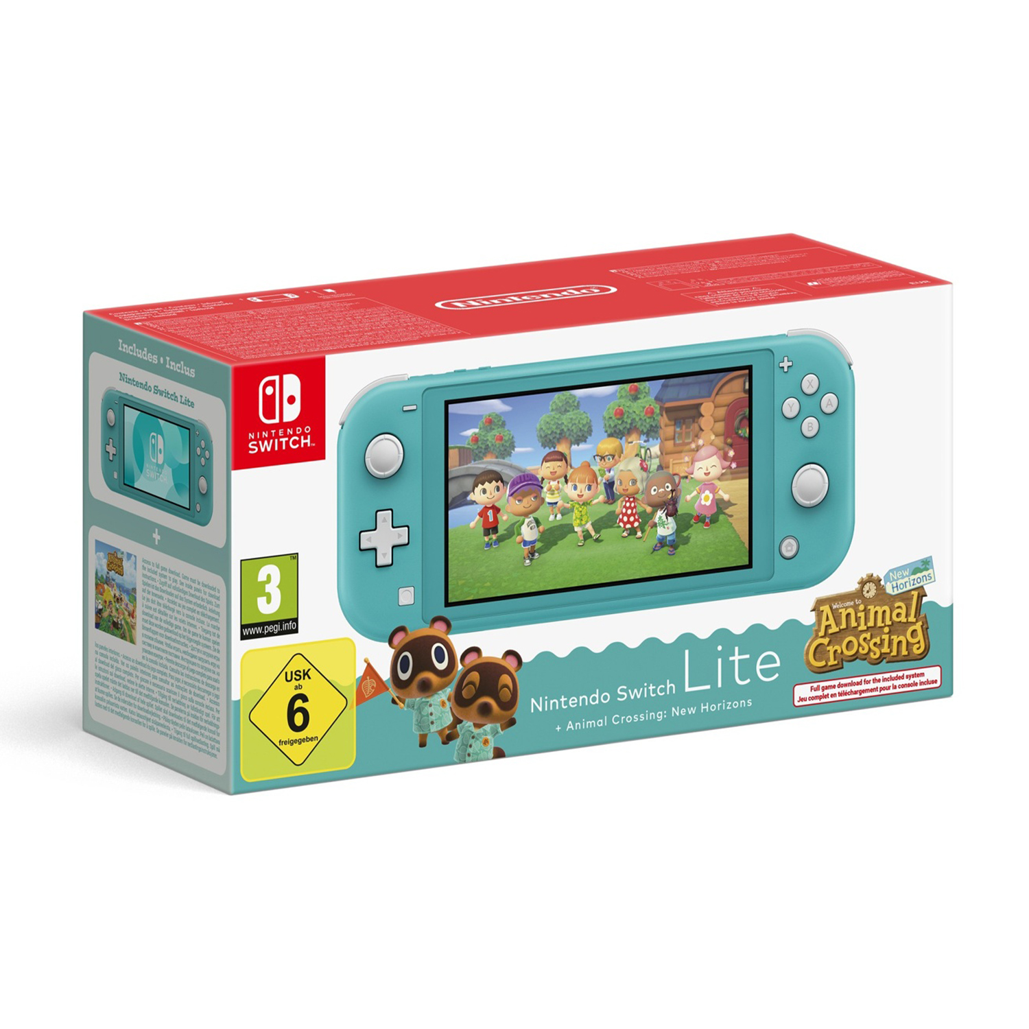 NINTENDO Lite + ACrossing, Turchese