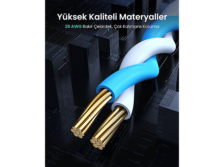 UGREEN CAT6 Ethernet Kablosu, 5 Metre, Siyah, 20162 Fiyat