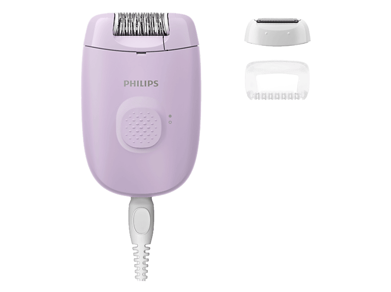 Depiladora - Philips Epilator Series 2000 BRE237/00, Para piernas y cuerpo, 1 velocidad, Lila