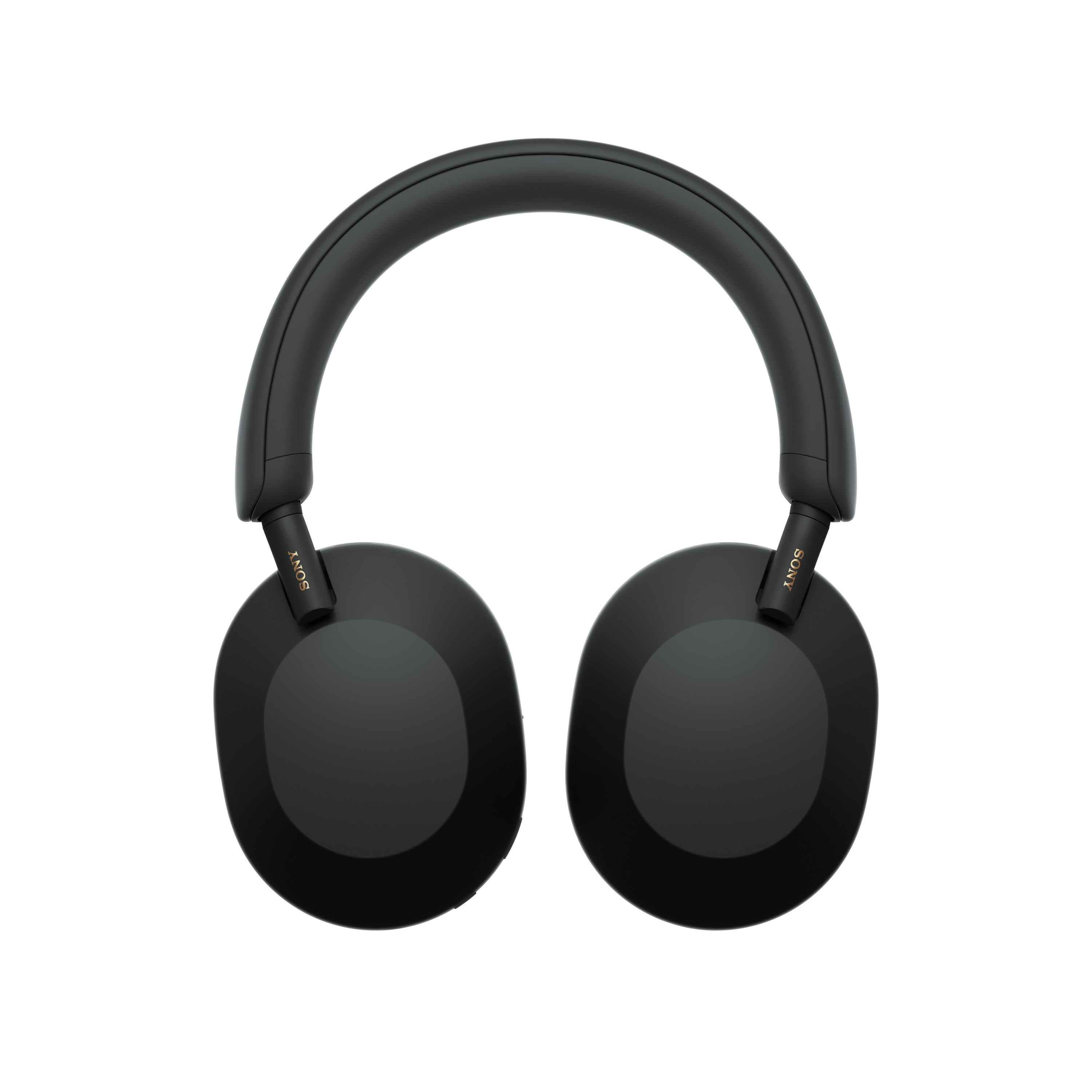 Auriculares Sony negros sobre fondo blanco. Los auriculares tienen una diadema curva y orejeras circulares.