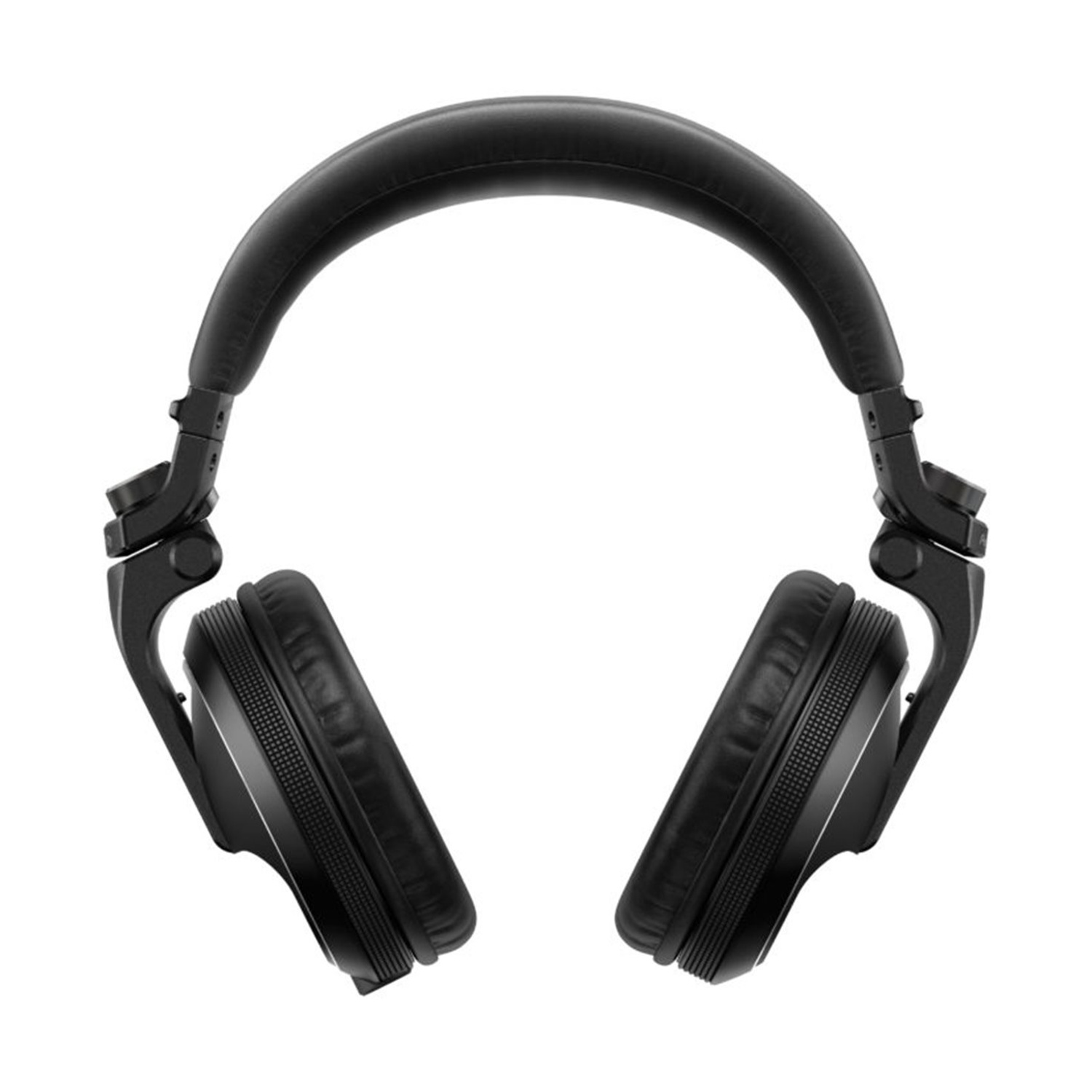 Cuffie nere su sfondo bianco. Le cuffie sono di tipo over-ear, con archetto imbottito e padiglioni.