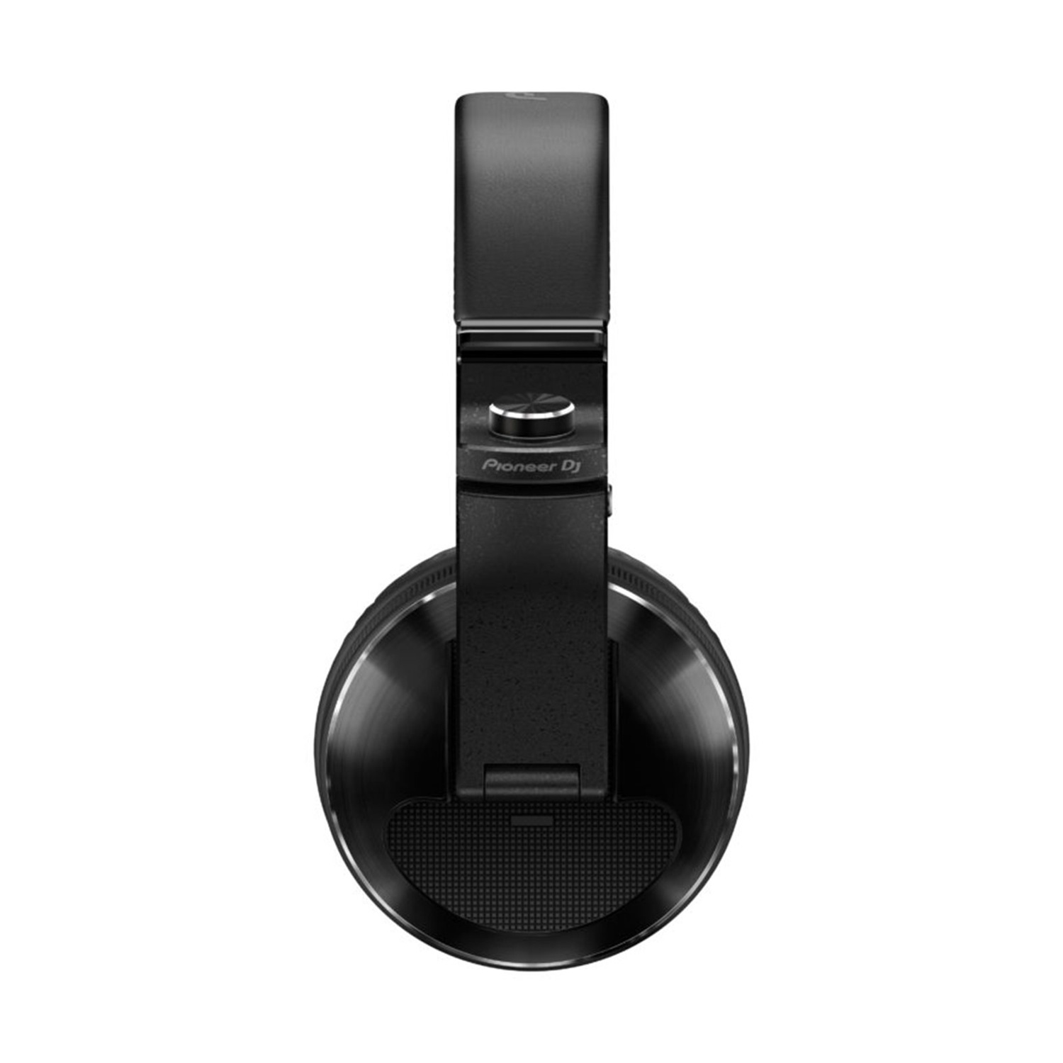 Una cuffia Pioneer DJ nera. Ha padiglioni rotondi e una fascia regolabile. Il logo Pioneer DJ è visibile.