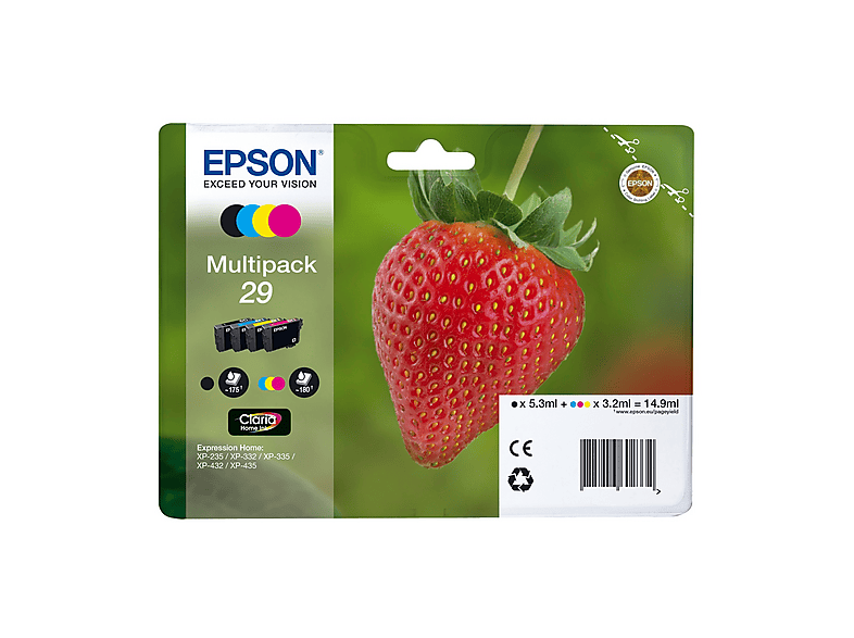 Multipack 4 cartucce EPSON Fragola 29 Nero, Giallo, Ciano, Magenta