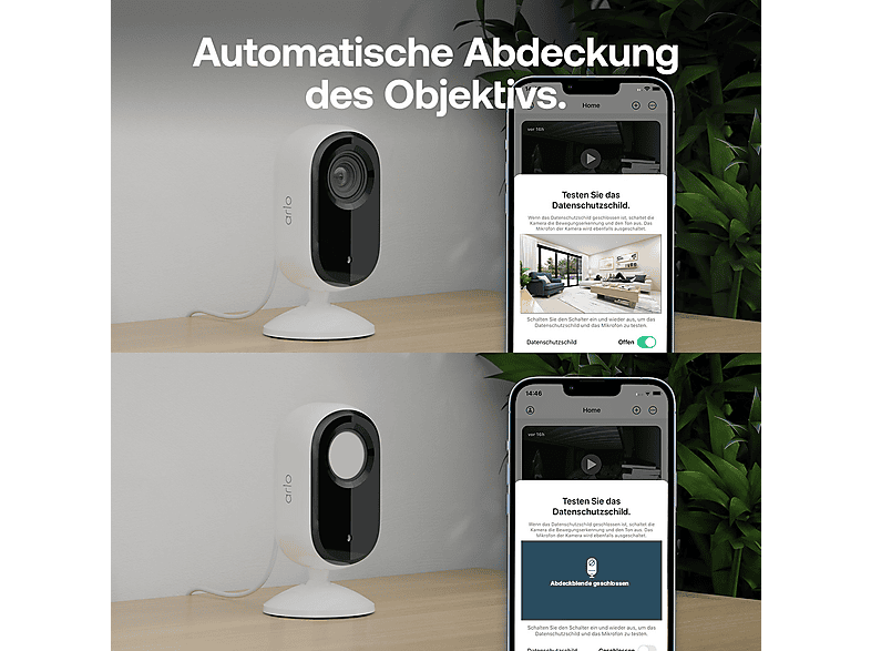 Thumbnail - ARLO Essential 3 2K-Innenkamera, 2er Set, Überwachungskamera Set