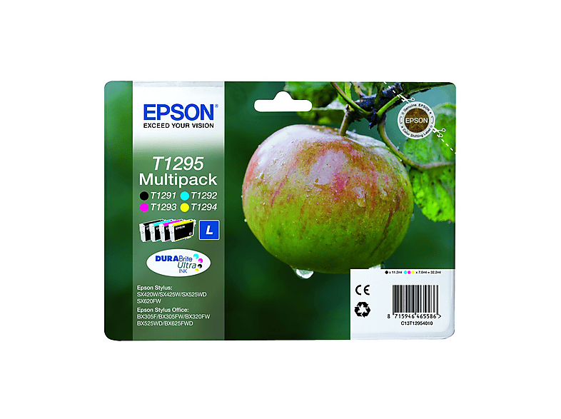 Multipack 4 cartucce Epson Mela T1295 Nero, Giallo, Ciano, Magenta