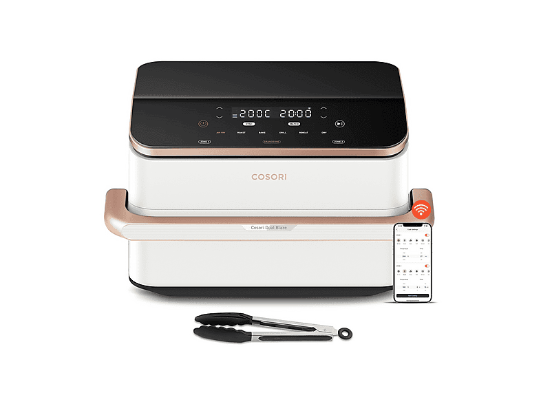 Cosori Dual Blaze TwinFry Friggitrice AD Aria, capacità 10 l, Max potenza 2800 W, Bianco