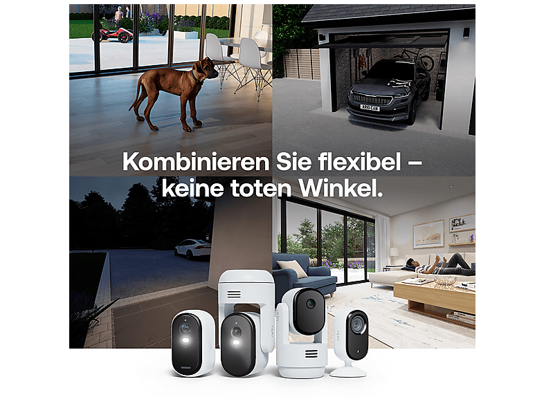 Thumbnail - ARLO Arlo Essential 3 2K-Sicherheitskamera, 2er - Set mit 2 Solar Panels, Überwachungskamera Außen und Innen