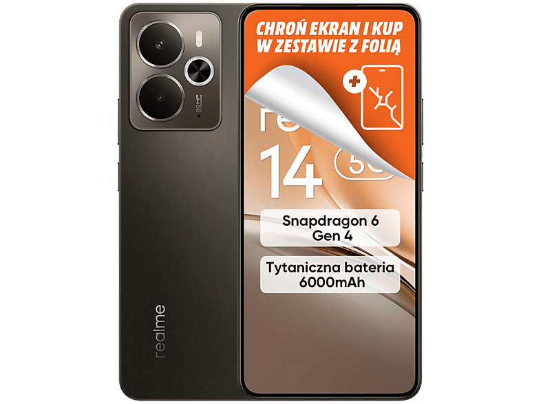 realme 14 5G 12/256GB Funkcje AI 6,67" 120Hz 50Mpix Brązowy
