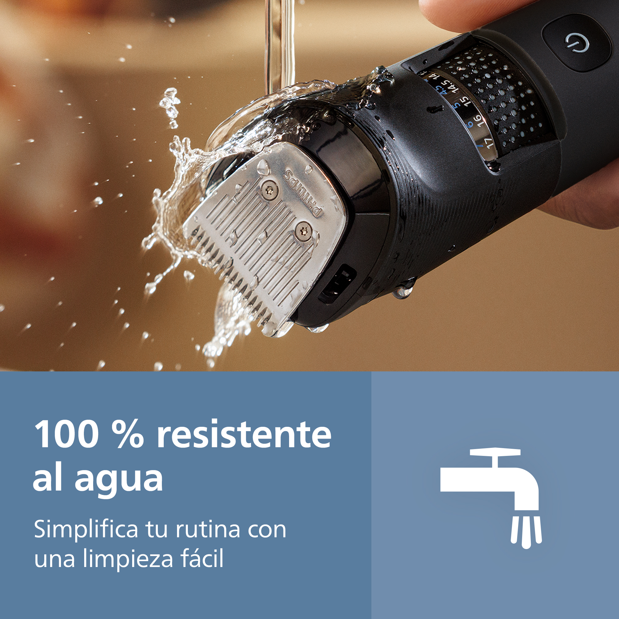 100% resistente al agua. Simplifica tu rutina con una limpieza fácil.