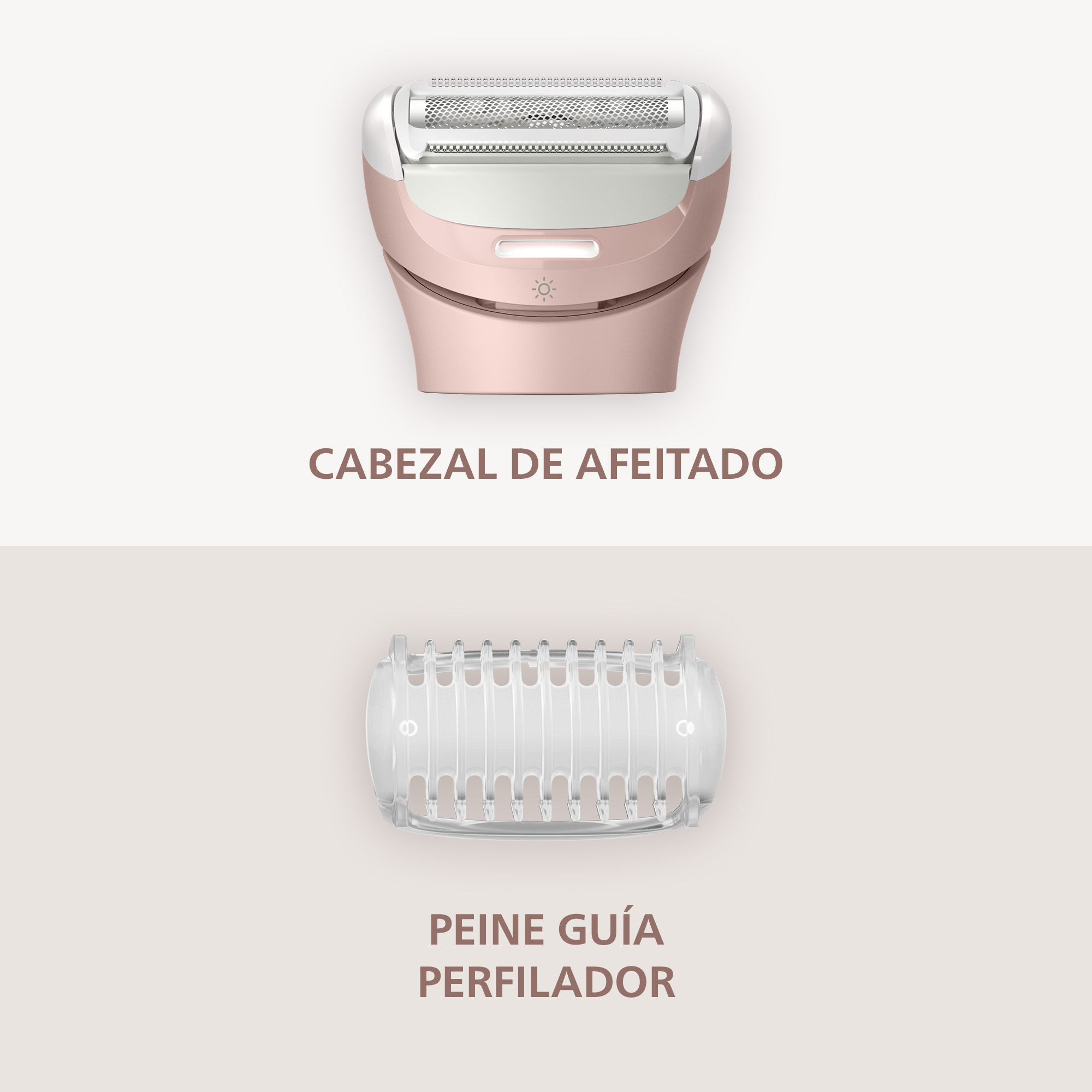 Cabezal de afeitado. Peine guía perfilador.