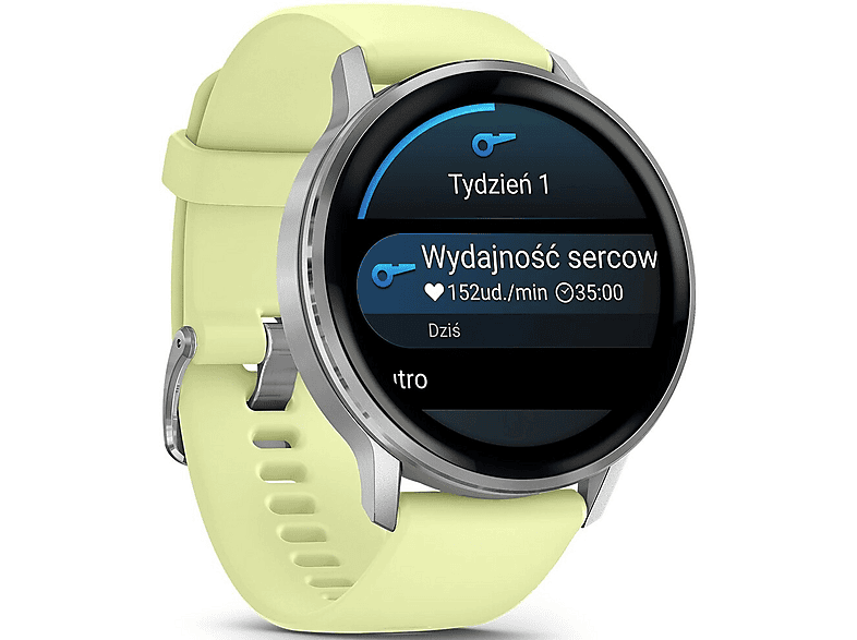 Garmin Venu 4 45mm Silver z silikonowym paskiem w kolorze Citron – zdjęcie 2